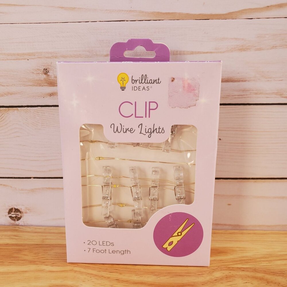 Brilliant Ideas Clip Wire Lights 20 LEDs 7 Ft Indoor Use Battery Operated